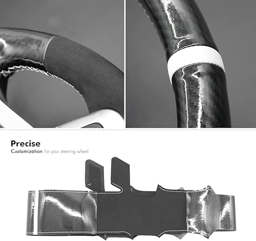 Vista 18 de MEWANT Funda de volante para Chevy Silverado 1500 / Silverado 2500/3500/Blazer/Suburban/Tahoe - Cuero negro