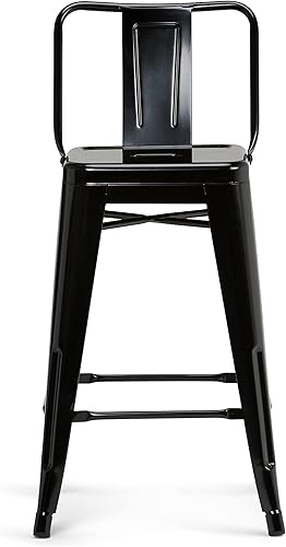 Miniatura 23 de SIMPLIHOME Rayne - Taburetes de encimera (juego de 2) – asientos de cocina de metal de 24 pulgadas de altura de asiento en blanco, asientos