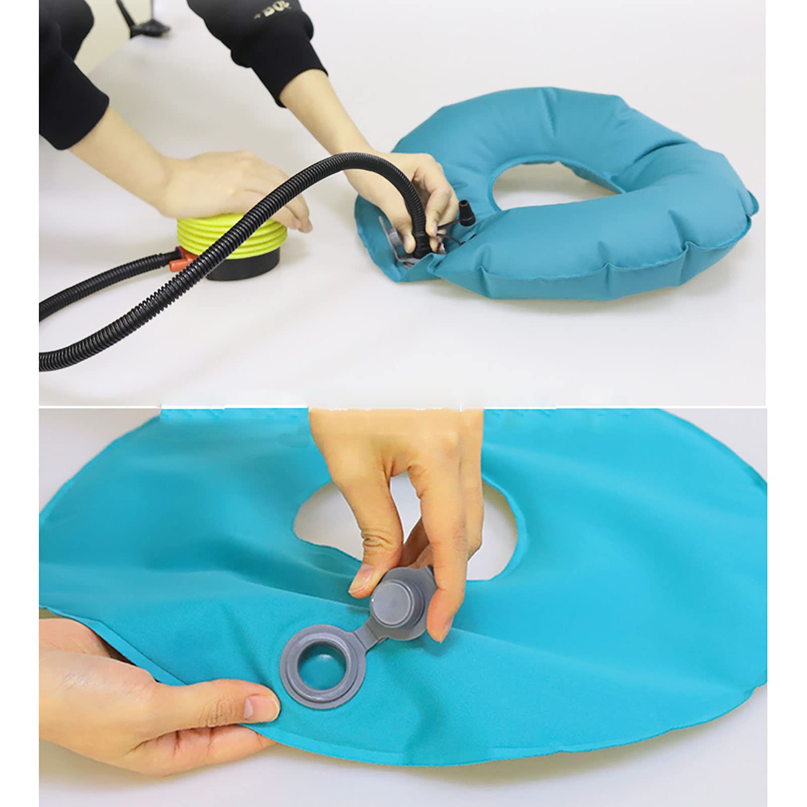 Cojín de asiento inflable de aire TPU Cómodo Cojín para silla de ruedas antiescaras Cojín para silla, Estera para dolor de decúbito Accesorios inflables para el cuidado de la cama paralizada, Ide