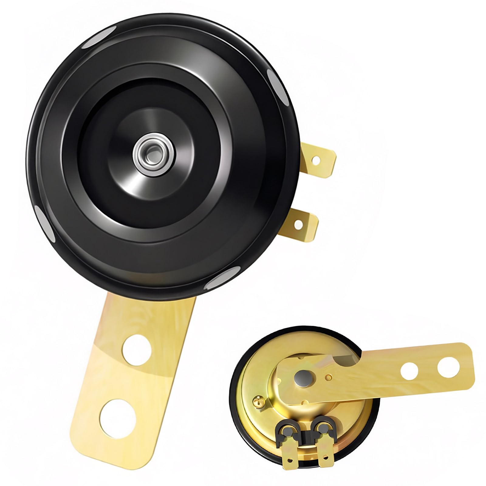 Msjuwek Universal 12V Loud Motorcycle Horn Waterproof 105dB Warning Speaker for Scooters ATVs Dirt Bikes Cars Easy Installation Black Metal