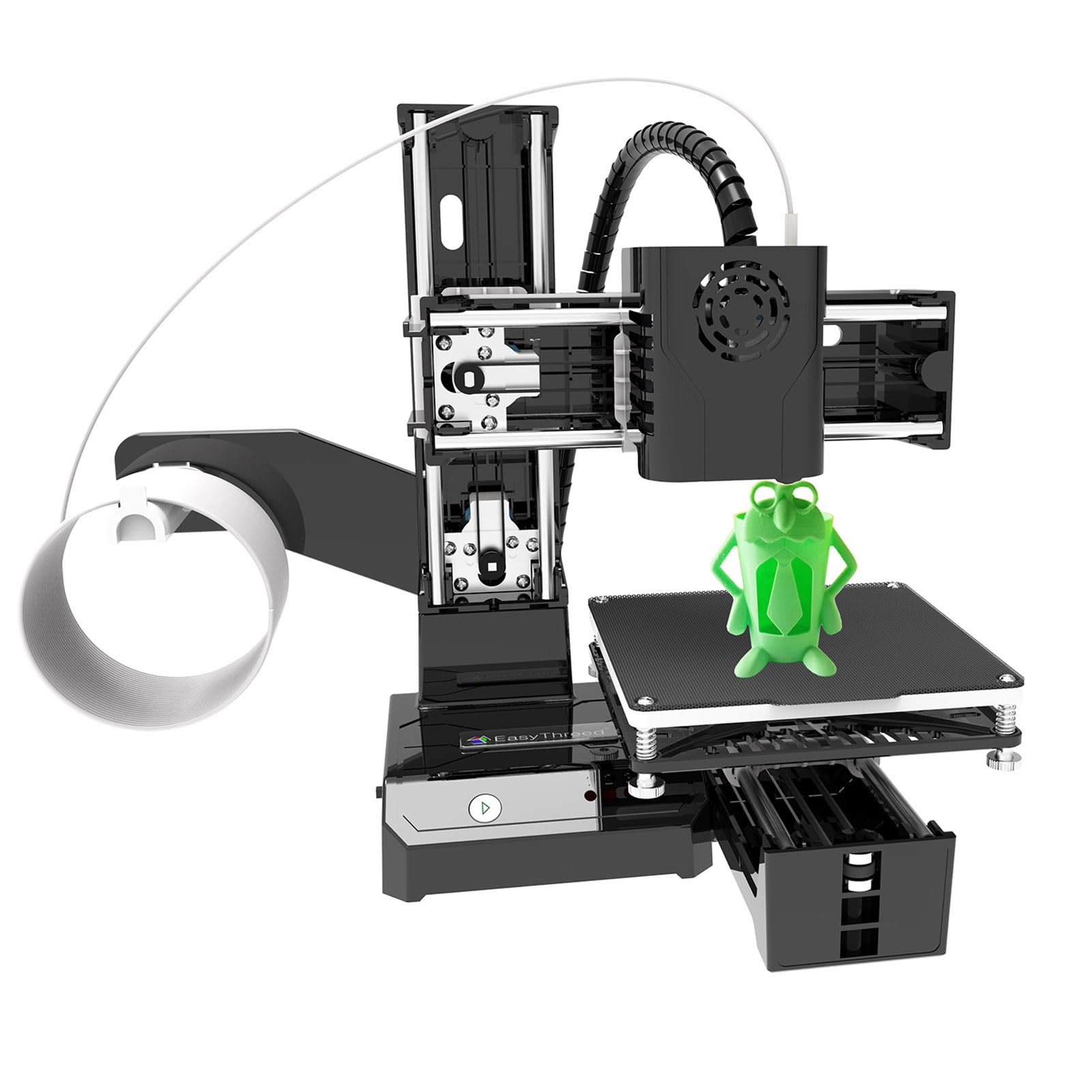 Imprimantes 3D,Imprimante 3D Mini Machine d'impression de Bureau pour Enfants 100x100x100mm Taille d'impression Plate-Forme Amovible Impression à Une Touche avec Carte TF Filament d'échantillon