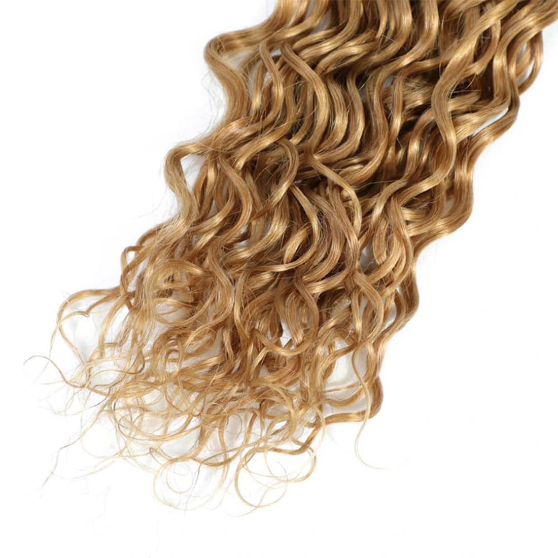 Water Wave Human Hair Bundles Echthaar Tressen Bündel Honey Blonde #27 Color Menschliches Haar Human Hair Extensions Double Weft Weave 50g/Piece 26 28 30 Zoll