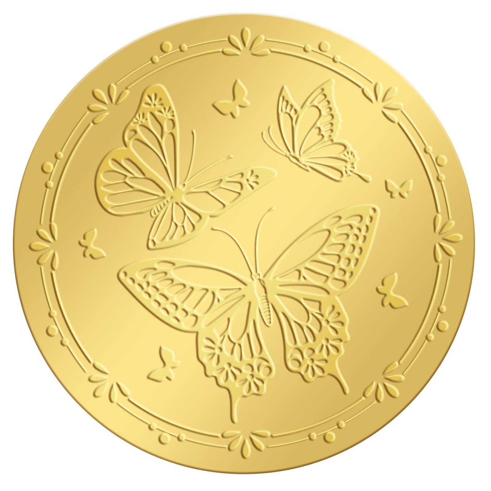 Autocollants feuille d'or papillon CRASPIRE 5,1 cm pour cartes de vœux et papeterie luxe