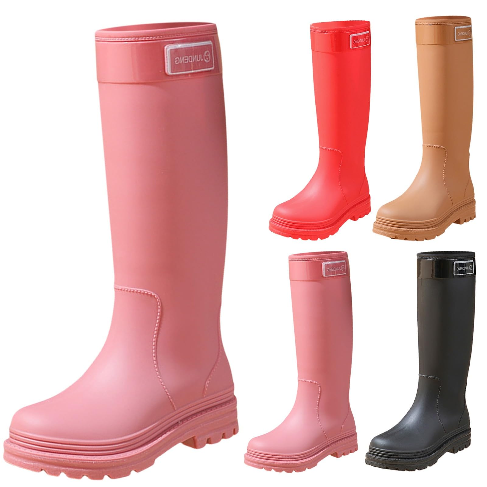 Zapatos Mujer Botas de lluvia para mujer Botas de lluvia con tacón, a la moda, antideslizantes, botas altas de goma zapatos mujer botas de invierno