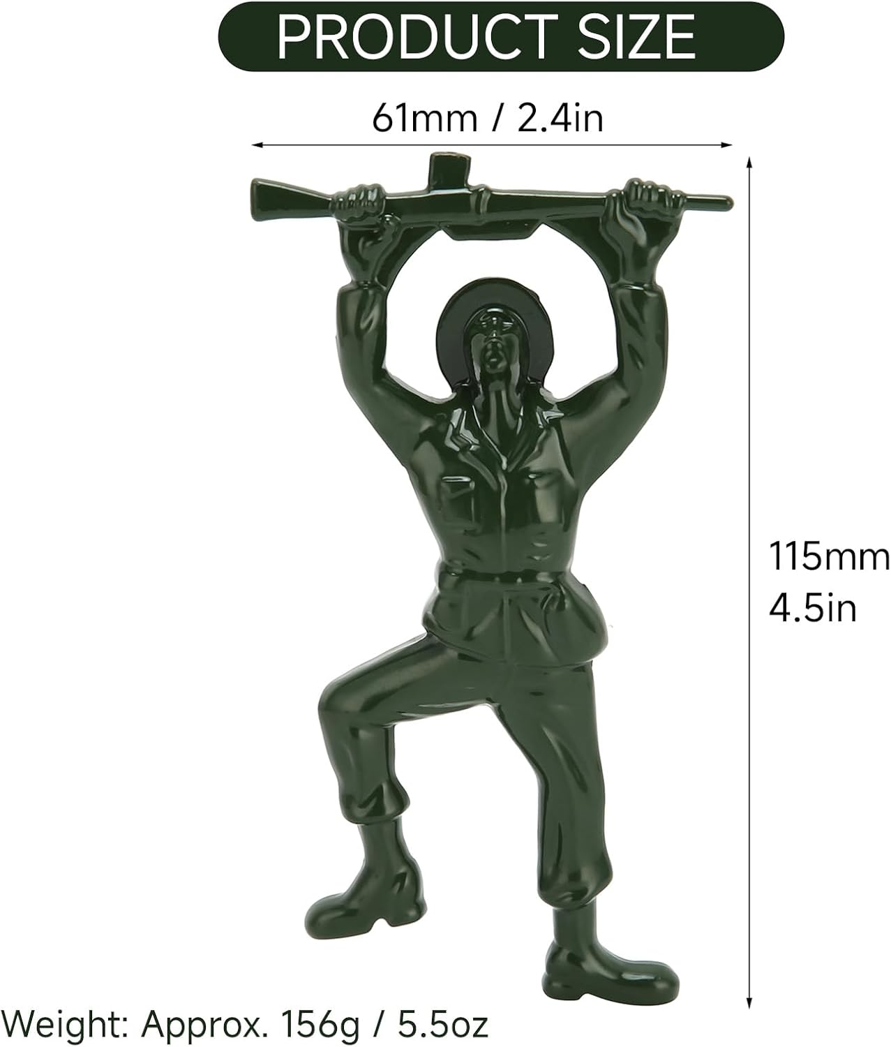 Beer Bottle Opener 3D Green Army Man Funny Wine Bottle Opener Beverage Bartender, Green, Metal (1) image 2
