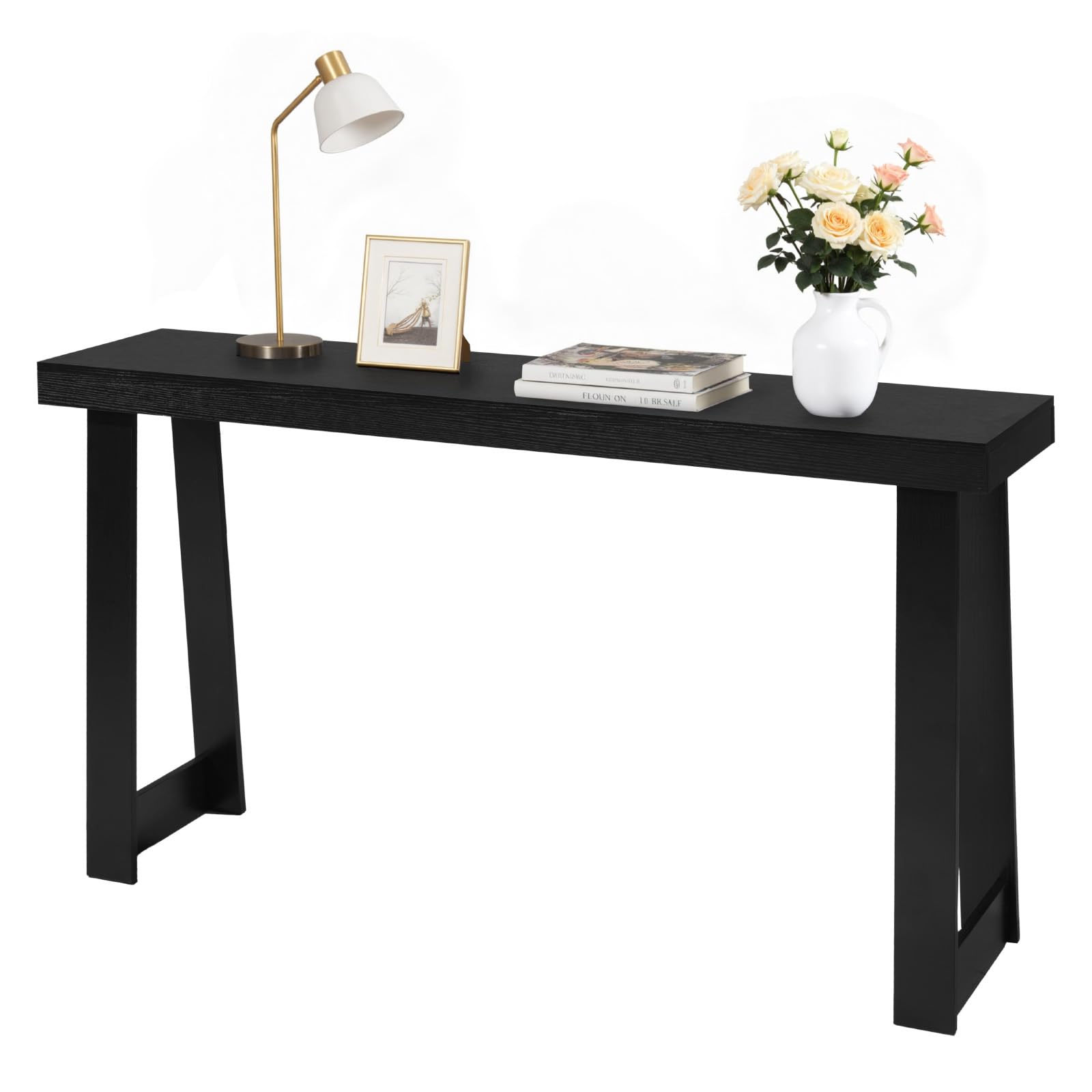 VEVOR Konsolentisch – Eingangs-/Beistelltisch hinter dem Sofa, schwarz, 140 x 30,5 x 81 cm