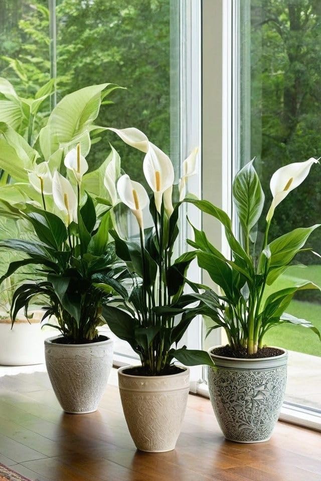 Peace Lily Indoor Plant with Pot, Spathiphyllum Air Purifying Plant, Pack of 1-image-16