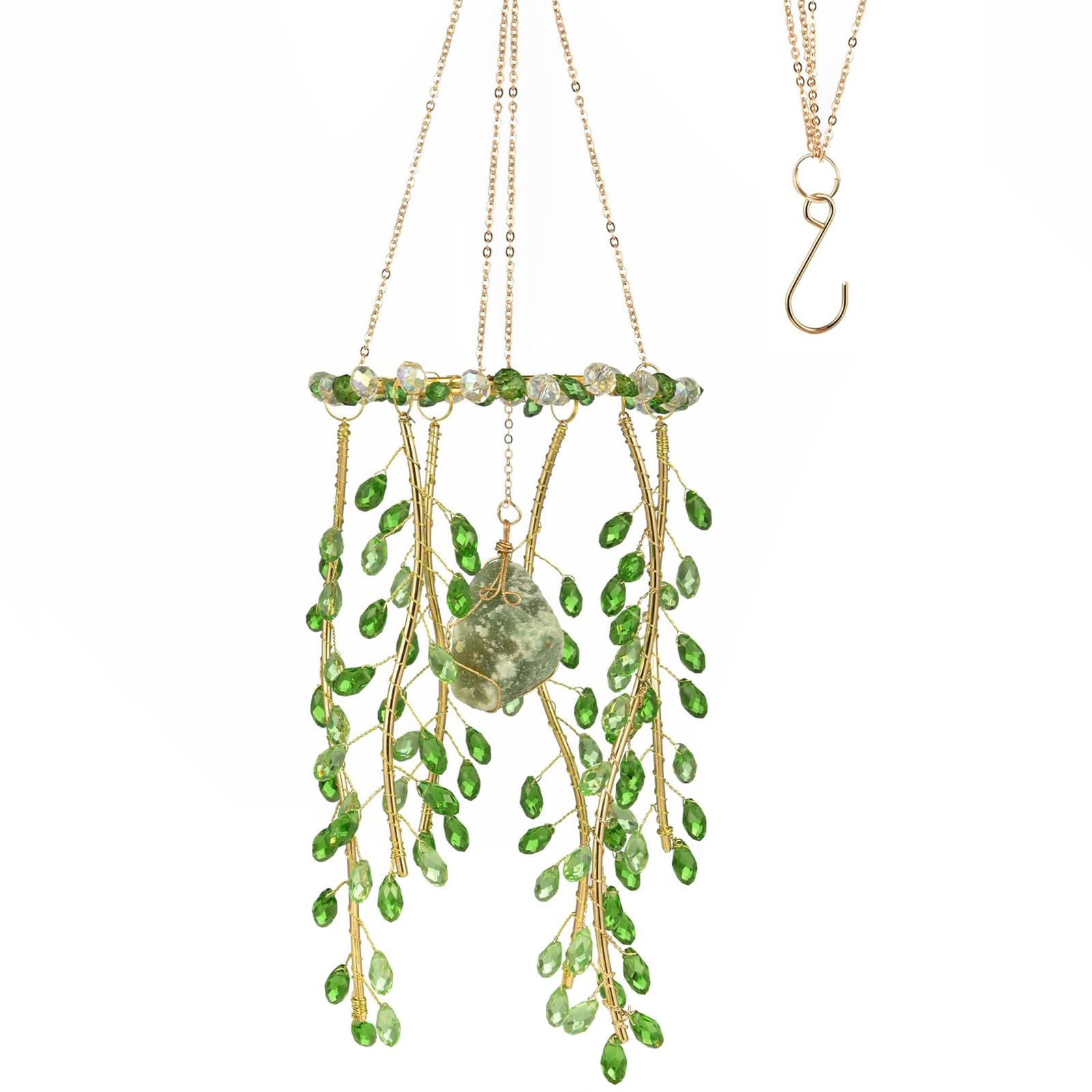 ZEPFJHE Crystal Suncatchers Window Hanging Branch Shape Sun Catchers Hanging Rainbow Makers Wind Chimes for Yard Garden Ornament Rainbow Makers Sun Catchers Window