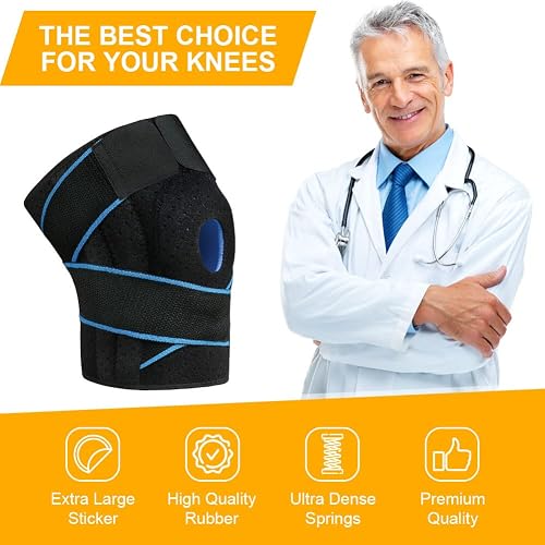 ACWOO Knee Support Brace for Men and Women, Adjustable Compression Knee Patellar Tendon Support Brace for Arthritis, Joint Pain, Ligament Injury, Meniscus Tear, ACL, MCL, Tendonitis, Running, Sports - 3