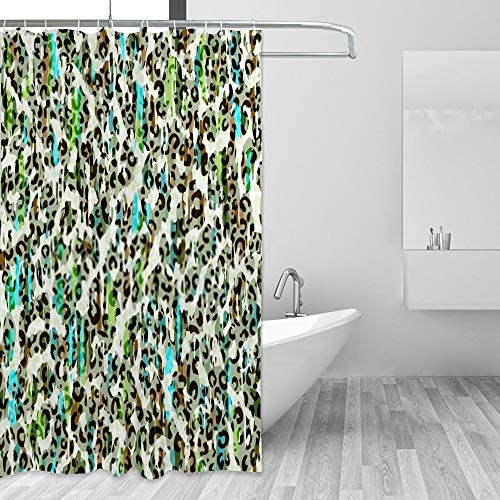 Rideau de douche imperméable vert anti-moisissure tissu lavable - 5