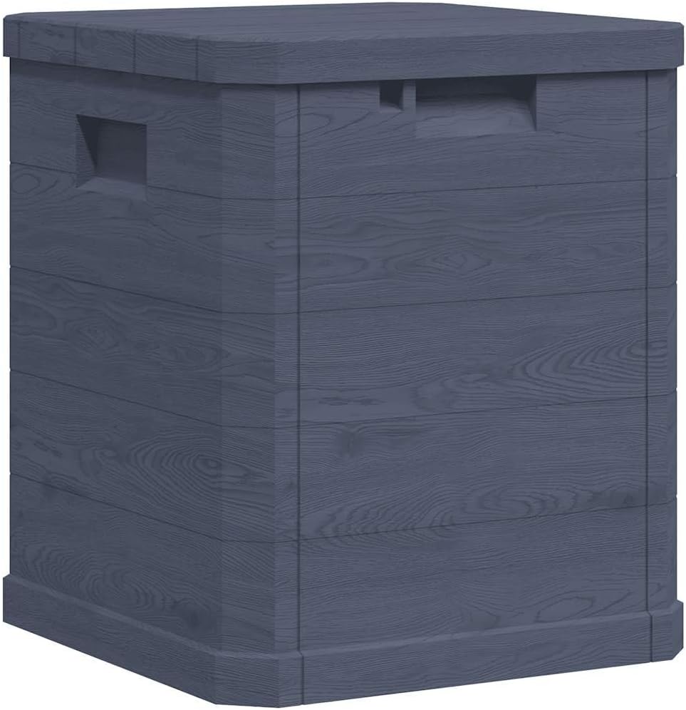 Storage Box Anthracite Plastic (with Wood Effect) Compact Outdoor Furniture Storage Boxes