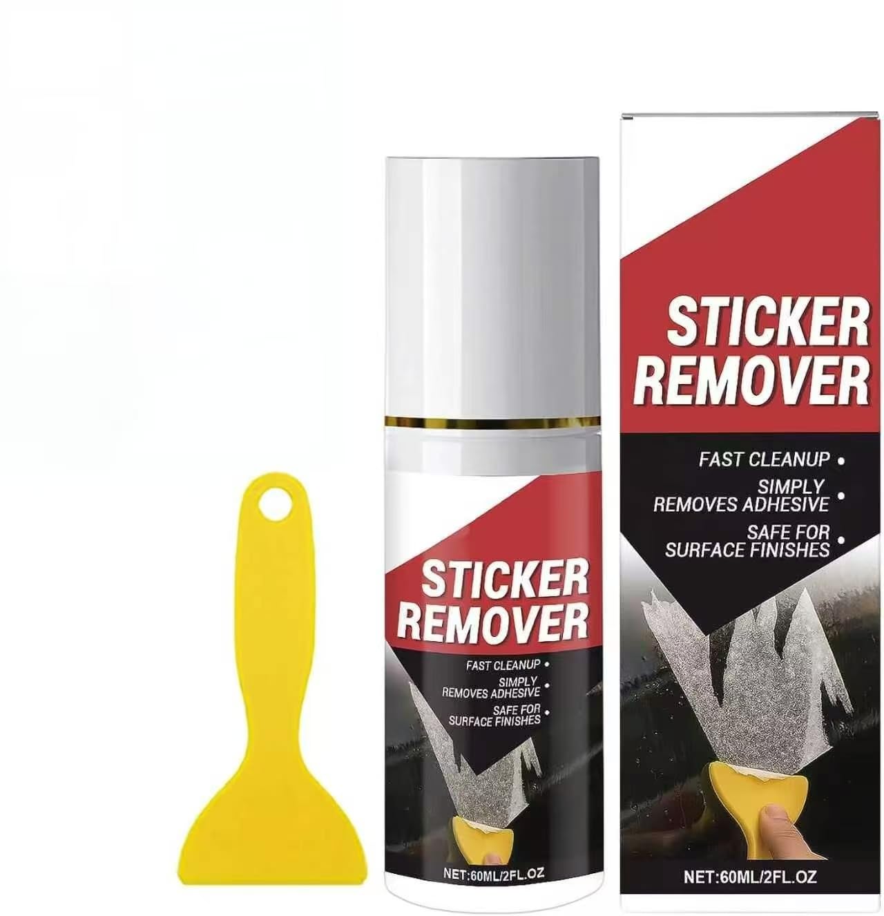 Muiltvoe Sticky Stuff Remover, Adhesive Remover Spray with Scraper for Tape, Sticker Residue, Chewing Gum, Tar, Grease, Wax & More