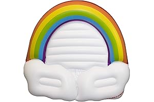 Swimline Rainbow Island Pool Inflatable Ride-On Cloud: An Immersive Oasis of Color