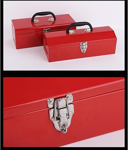 Miniatura 7 de Caja de herramientas portátil de metal rojo para estilos de techo de cadera, organizadores de herramientas para reparación mecánica, almacenamiento