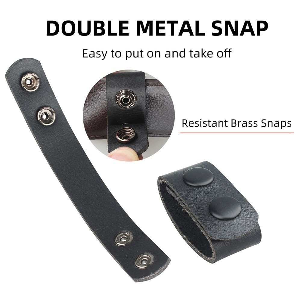DONGKER Belt Keeper PU,Doppio Snaps Belt Keeper Cintura Tattica Fermo per 2"-2.5" Cinture di Sicurezza Larghe Accessori per Equipaggiamento Militare della Polizia