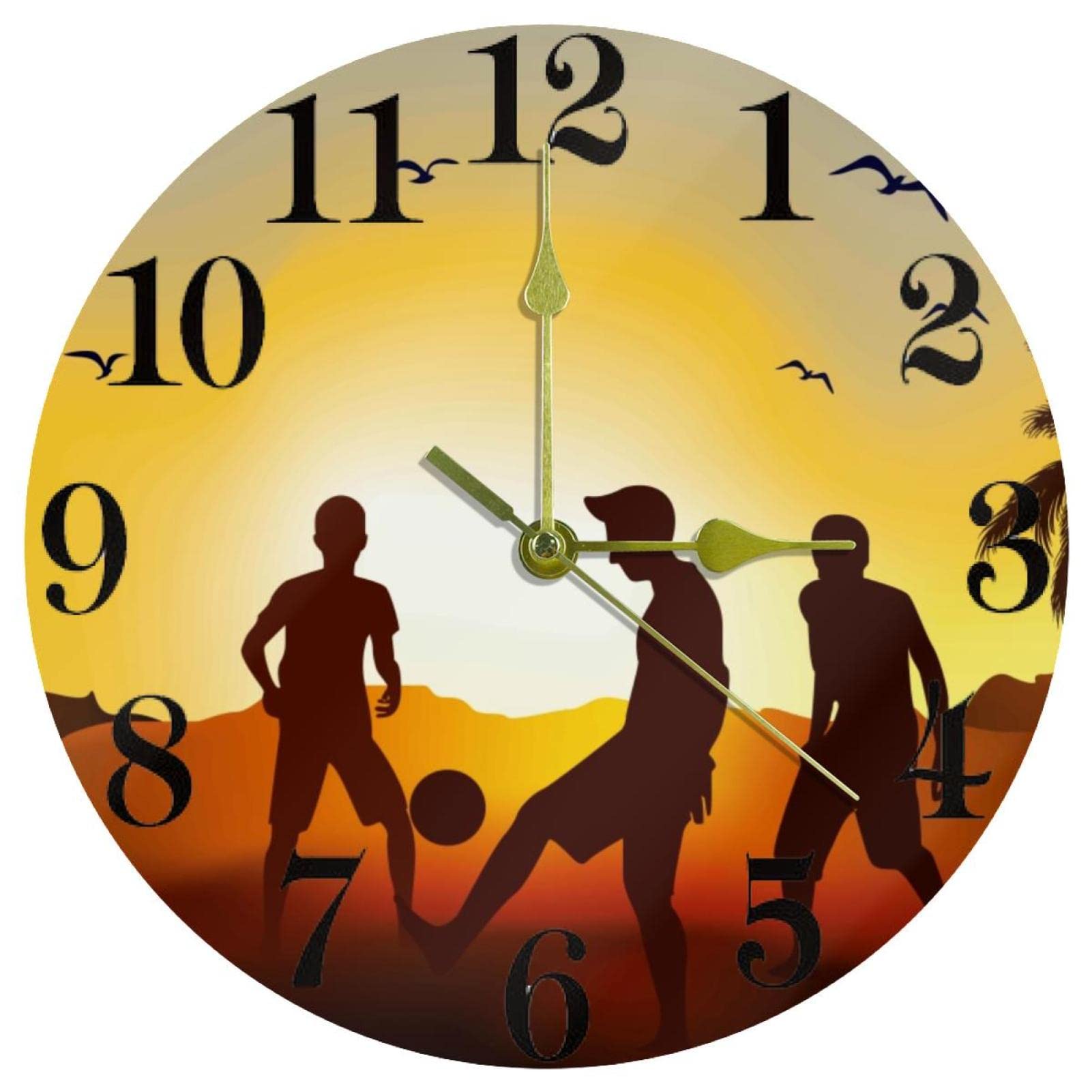 Horloge murale silencieuse sans tic-tac ronde de 25,4 cm pour en finir avec le bruit