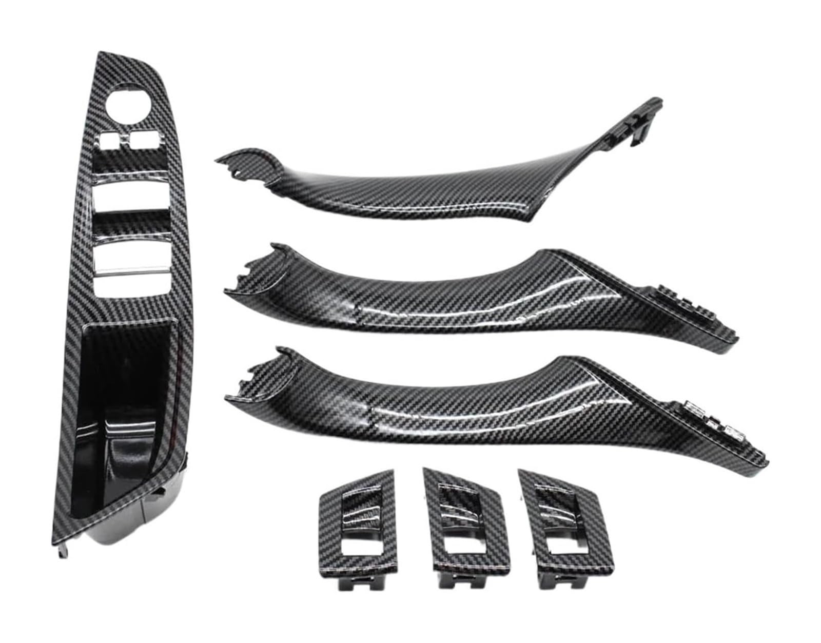 FANGZIQF Inner Door Pull Handles for 5 Series F10 F11 520i 523i 525i 528i 530i 535i 2010-2017 Car Interior Door Handle Pull LHD RHD 7PCS Set(LHD Inner Handle Set)