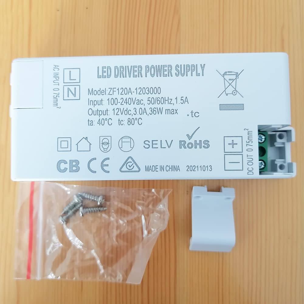 ZF120A-1203000 Alimentation Driver LED 36W for Lampes Fluorescentes Enterrées 12VDC Boutons-poussoirs