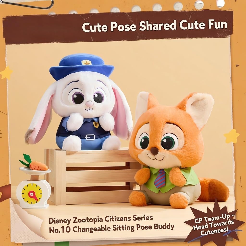 MINISO Disney Zootopia Nick & Judy Doll, Cute and Exquisite Figure, Ideal for Collection and Gifting (Nick)