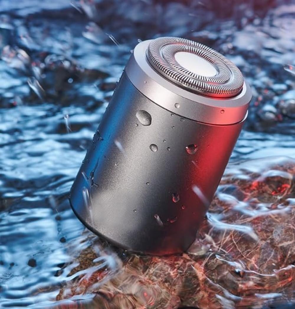 Generico Mini Rasoio Elettrico, Impermeabile Ipx7 E Portatile | Ricarica Tramite Usb Per Una Lunga Durata Della Batteria, Lama Autoaffilante A Doppio Anello, Ideale Per I Viaggi Di Lavoro