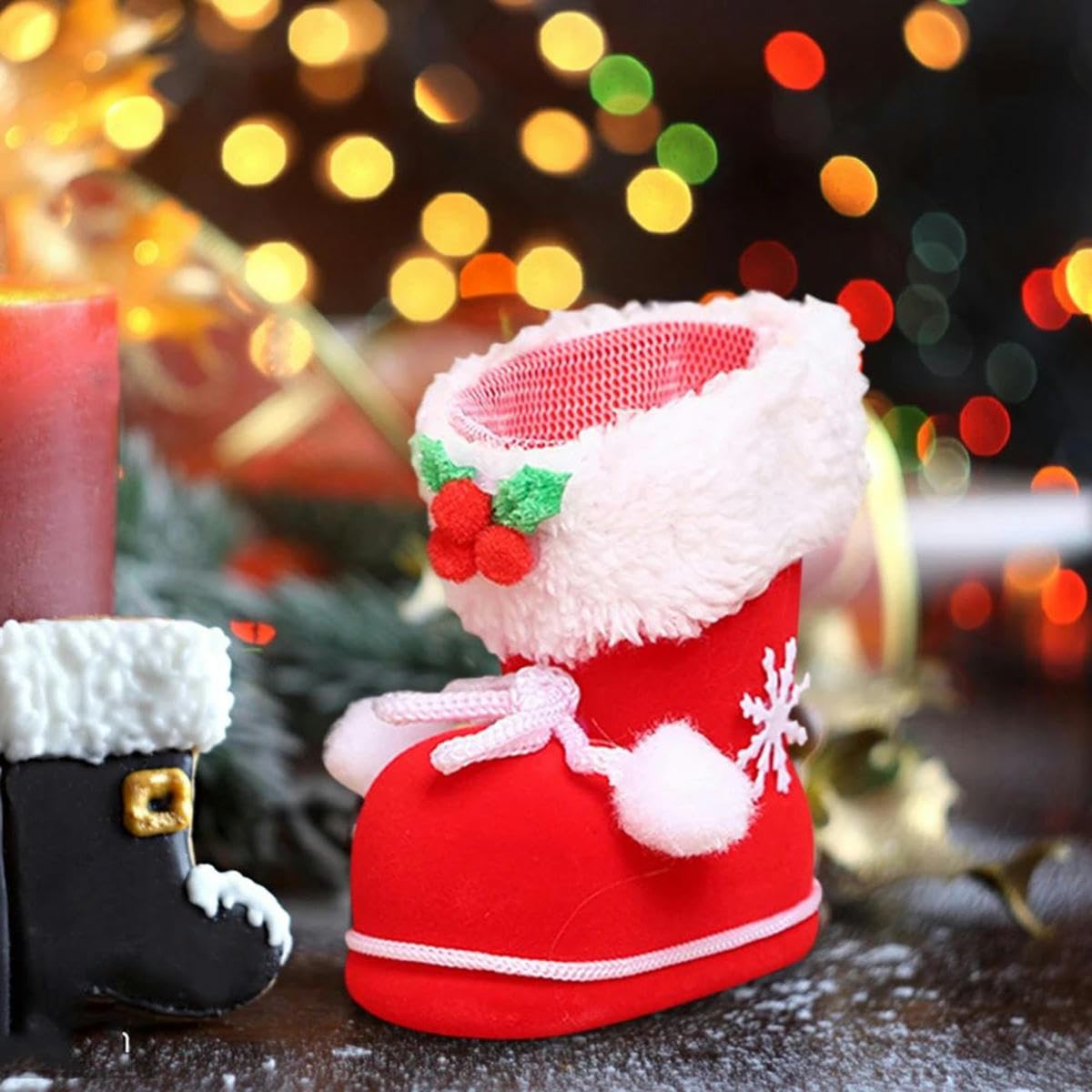 Ornement De Noël - Botte D'hiver En Tissu Multicolore (Target, 2018)