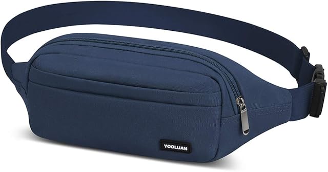 Yooluan Waterproof Bum Bag Waist Fanny Packs 4 Zip Pockets Travel Hiking Outdoor Sport Running Belt Holiday Hiking Doggy Bag Money Hip Pouch