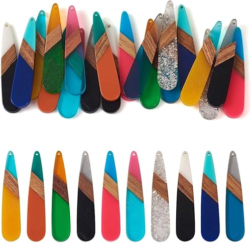 Vista 178 de Colgante de madera de resina, Resina, No es una piedra preciosa 0negro