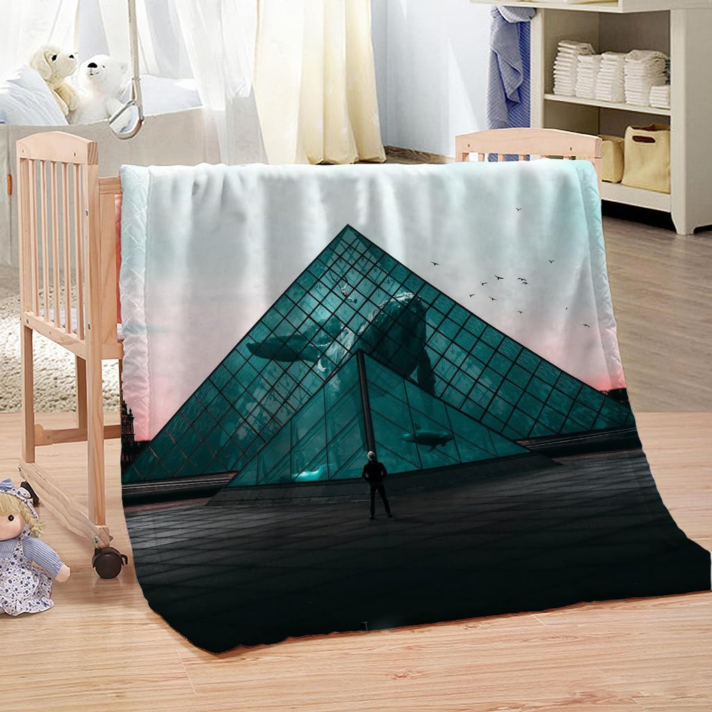 Coperta Letto Matrimoniale Coperta Di Flanella In Microfibra 150X200Cm Acquario Blu Stampata Motivo Coperte Divano Inverno Pelose Per Bambini/Adulti Decorazione Per La Casa