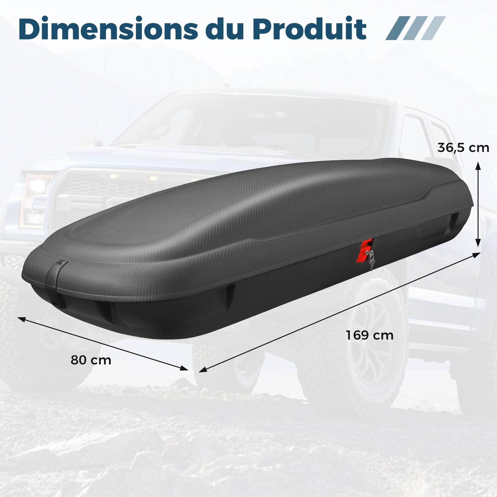 GYMAX Coffre de Toit Voiture, Sac de Toit Rigide vec Clés de Sécurité, de Transport Étanche et Robuste en PP, Design Aérodynamique, pour Voyage, Déménagement (400L)