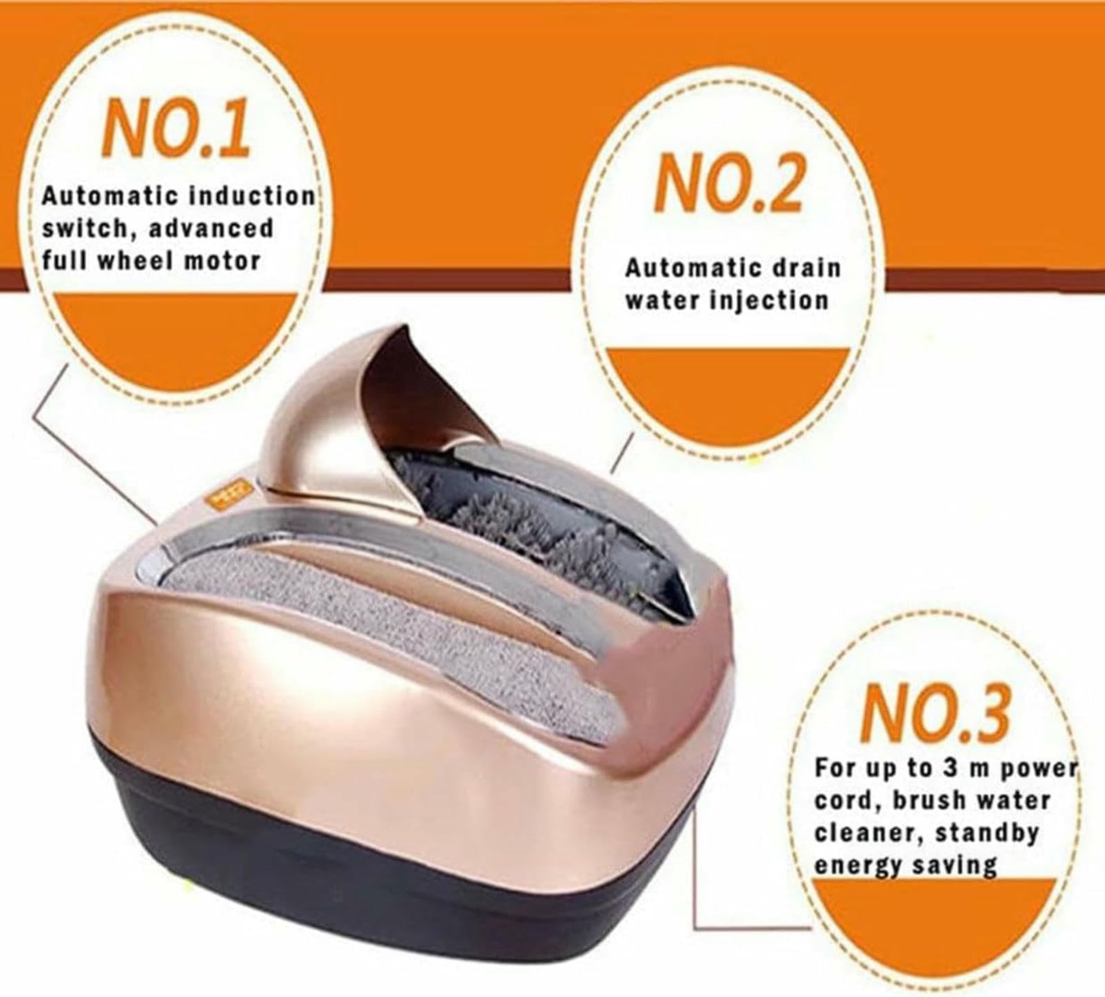 Pulidora automática de zapatos, máquina de limpieza eléctrica de inducción de 80 W para entrada y centros de ventas