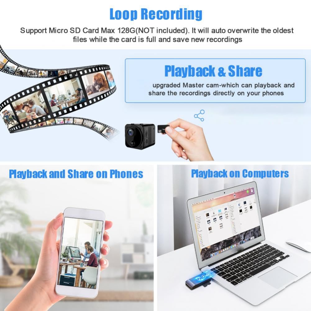 Carriere 4K Mini WiFi niania kamera długi czas czuwania wbudowana bateria alarm wykrywania ruchu kamera monitorująca (B)