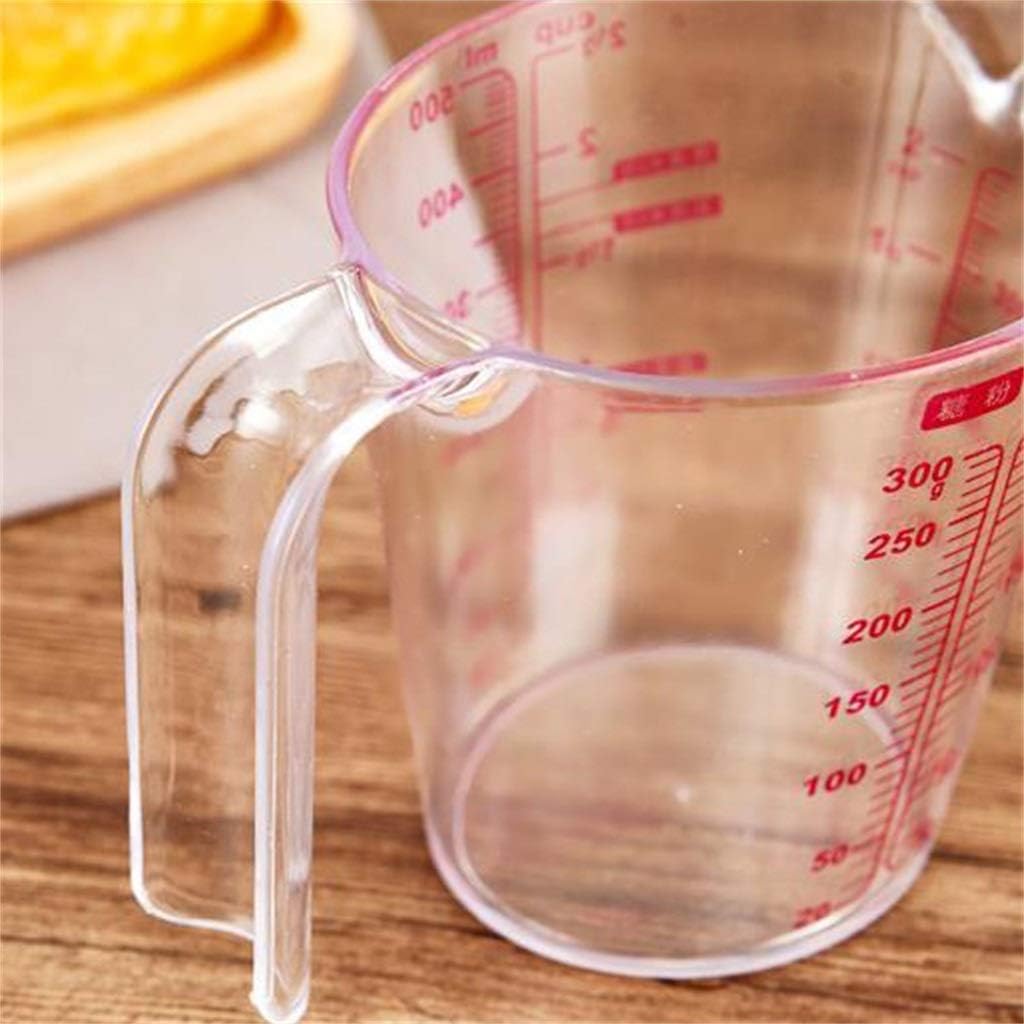 Measuring Cup, Plastic Compressive Pressure Household Baking Metering Clear Scale Easy To Clean (Size : 250ml) (Clear 500ml)