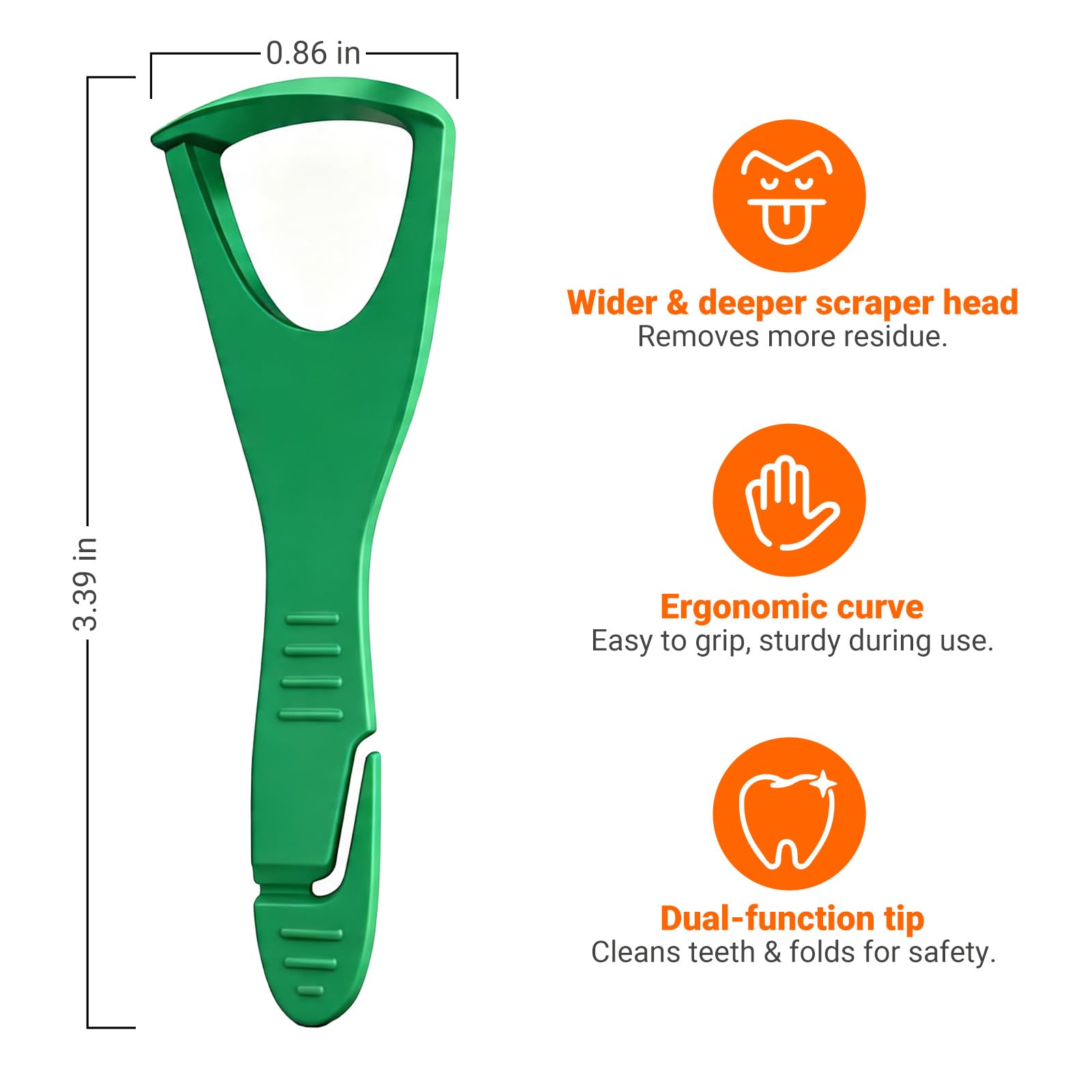 Raspadores de lengua para adultos, raspador de lengua desechable con púas dentales, el mejor limpiador de lengua de plástico desechable, sin BPA, kit esencial de higiene bucal, 36 unidades