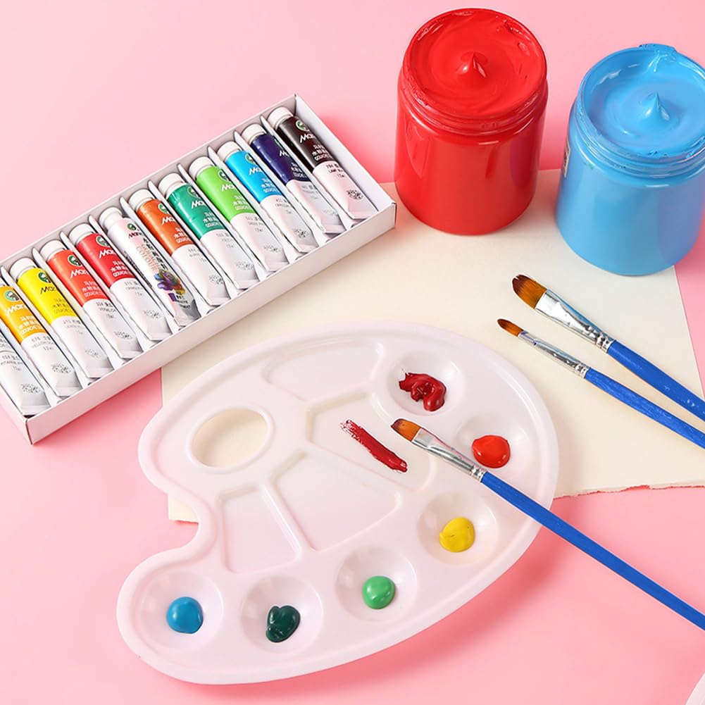 Pinceaux Peinture Palette De Mélange Peinture Idena - 10 Champs De Mélange, Trou De Préhension | 23x17cm | Pour Artistes Support Peinture