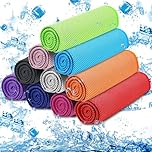 MENOLY 10 Pack Cooling Towel Workout Towel Ice Towel for Neck, Microfiber Towel Soft Breathable Chilly Towel for Sports, Gym, Yoga, Camping, Running, Fitness, Workout & More Activities(32 inches x 12 inches)