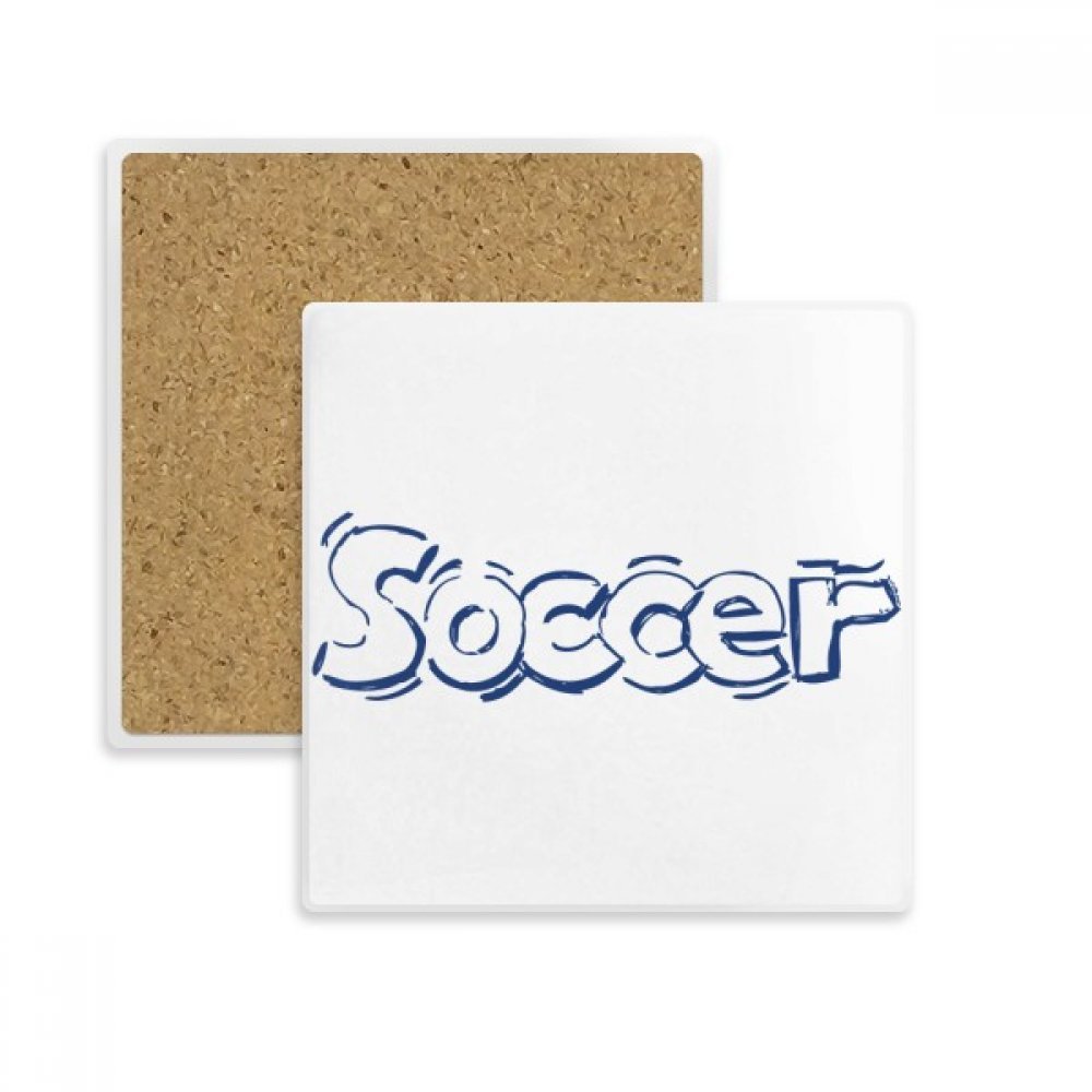 Coaster carré football bleu fini les traces de verre sur la table
