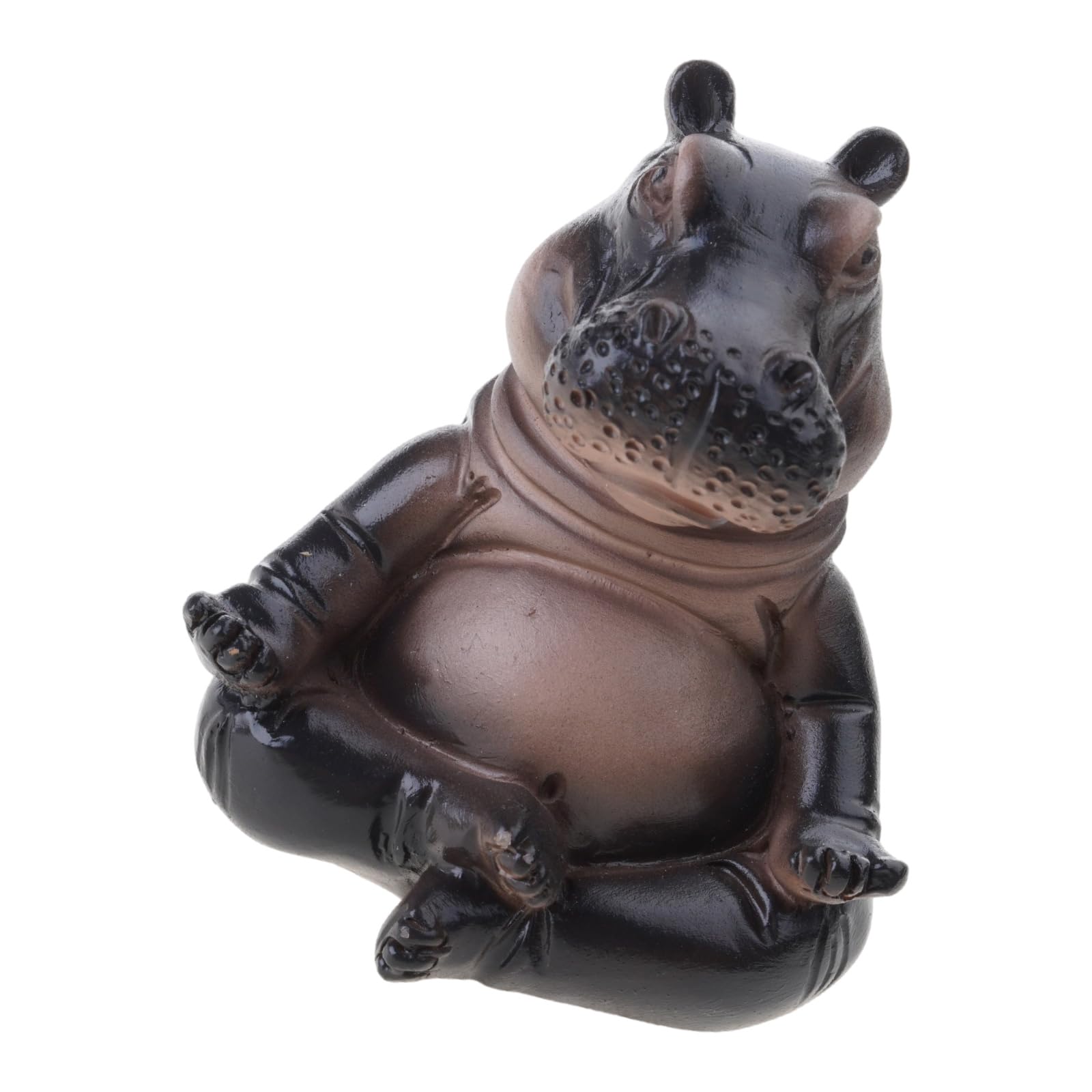 HZBB Meditations Clumsy Hippo Figurine Craft Desktop Shelf Decors for Meditating Enthusiasts Collectors Miniature Meditations Hippo Ornament