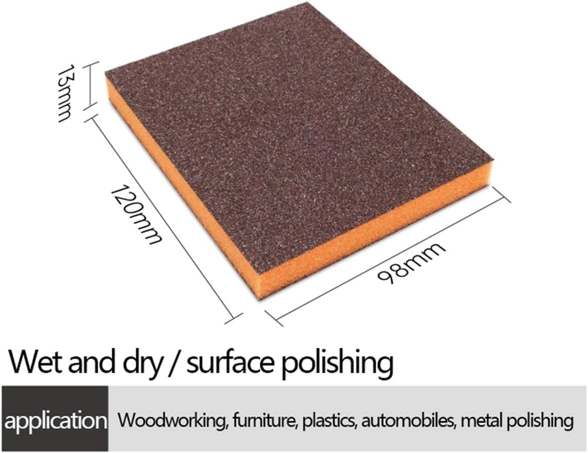 Sanding Block, 5-Piece Sanding Sponge Blocks Set - 60-280 Grit for Woodworking, Metal, and Drywall - Washable and Reusable