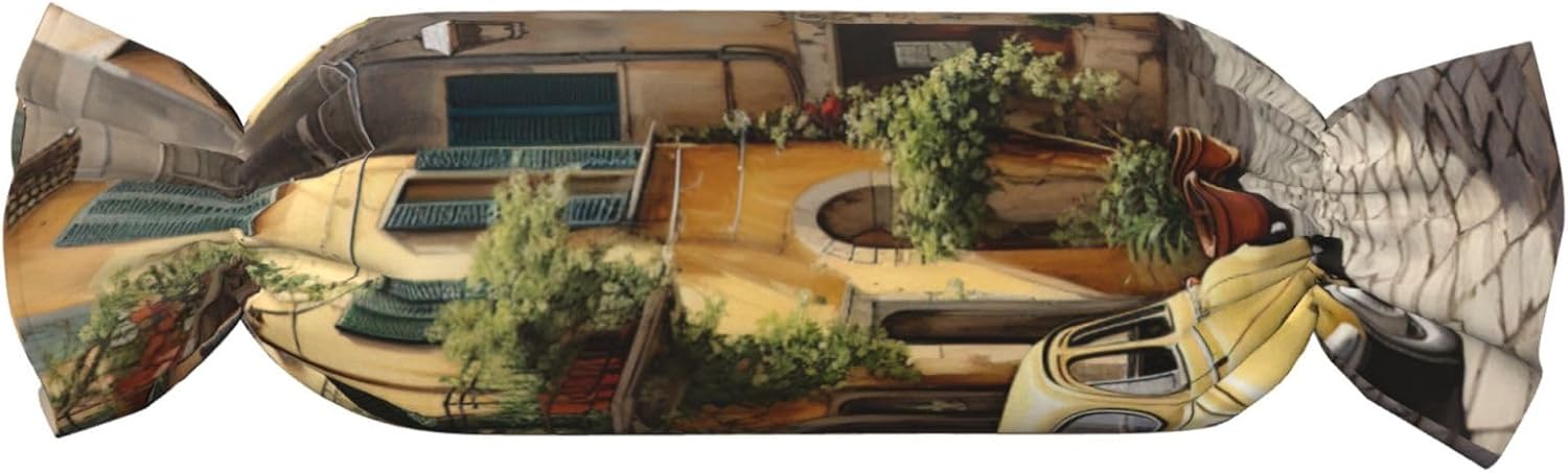 Italian Street Print Candy Cylindrical Comfortable Pillow Throw Pillows Home Decor Easy Maintenance