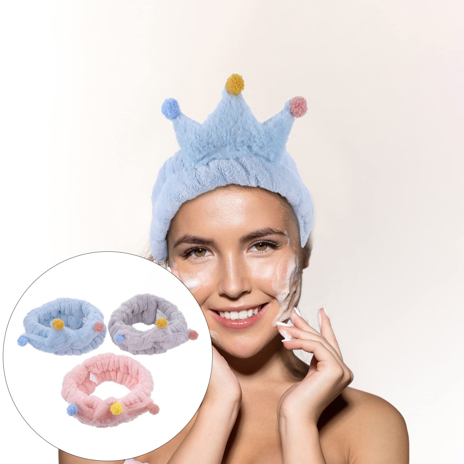 FOMIYES 9piezas Diademas De Coral Fleece Para Mujer Bandas Elásticas Para Maquillaje y Spa Accesorios Para Lavado Facial y Ducha Diseño Chic y Cómodo