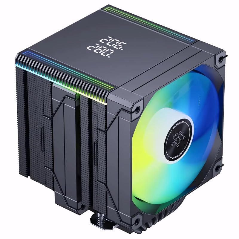 Snowman MT880-V4D Dual Tower CPU Air Cooler with Digital Display, 250W TDP, Dual 120mm PWM Fans, 8 Heat Pipes, High Performance Cooling for Intel LGA1851/1700/1200/115X & AMD AM5/AM4 Gaming PC-image-8