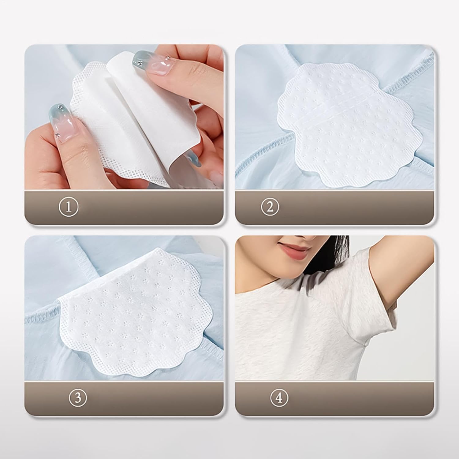 Underarm Absorb Shield, Sweat Block Liner Pad, Adhesive Guard Patch, Breathable Anti Moisture Insert for Gym Home School Travel Office Workout Party Dating Comfort Protection Daily Use