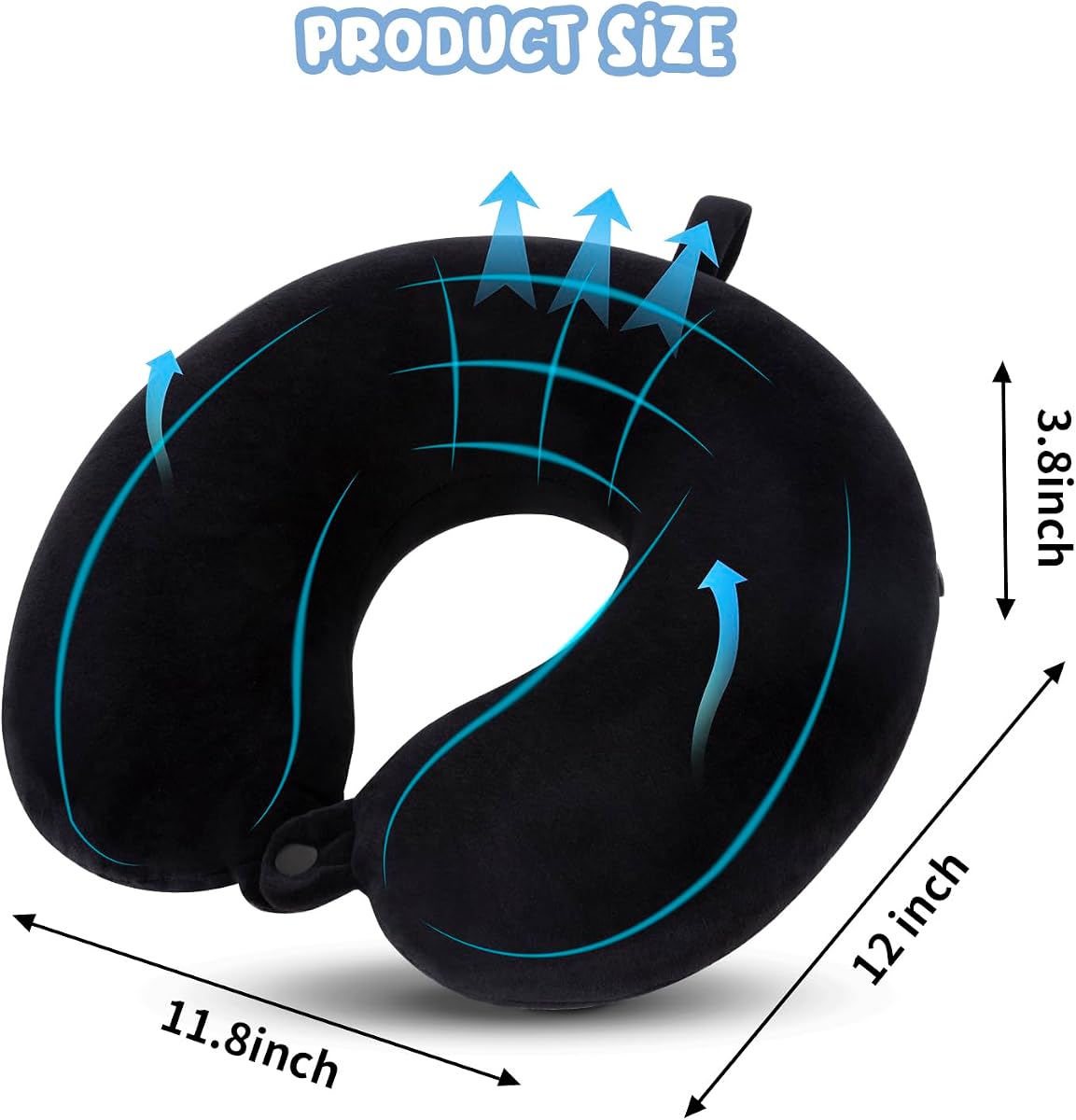WENGX Travel Pillow Neck Pillow Memory Foam Travel Pillows Head Support Cushion for Airplane Train Car Office Travel Essentia — view 3