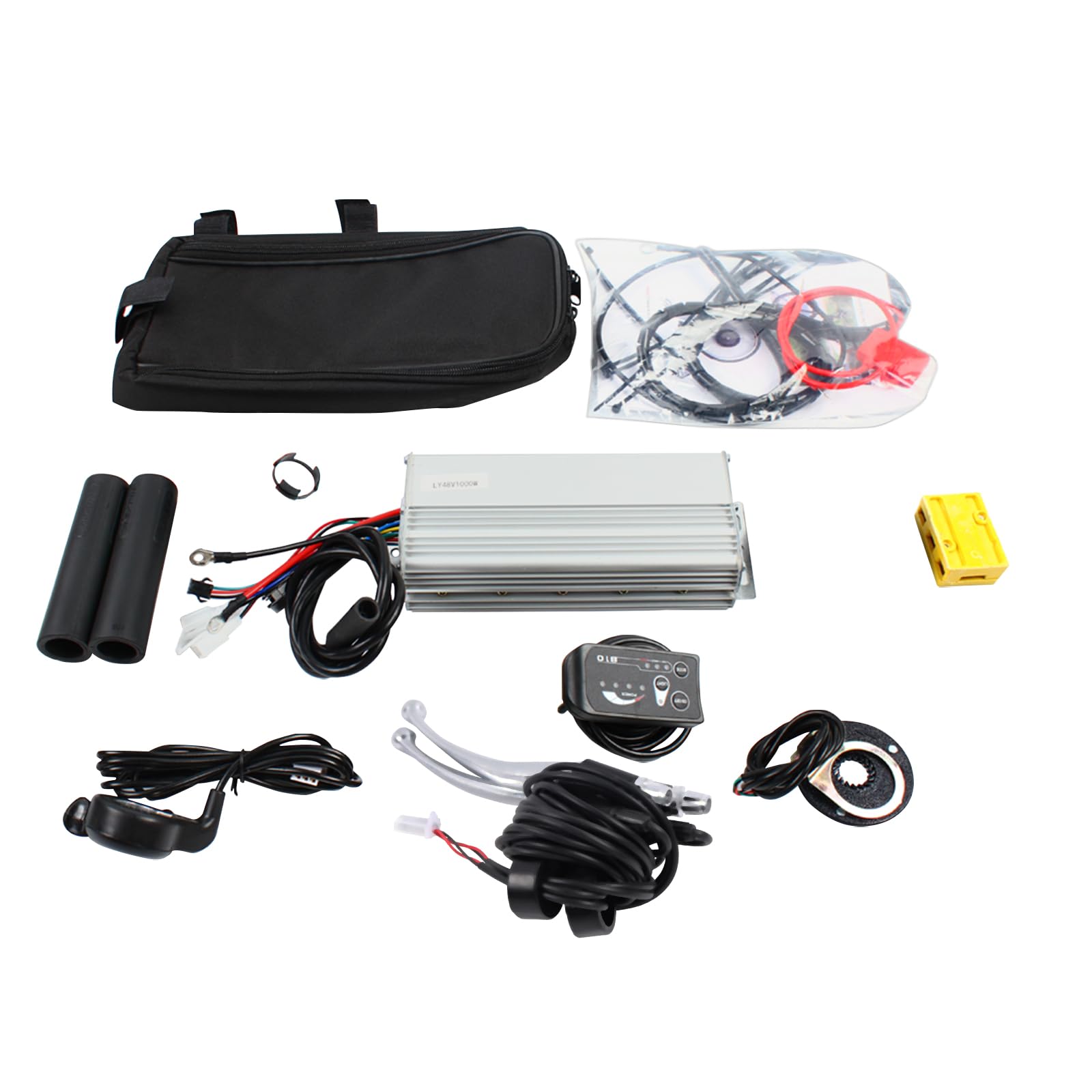Kit de conversion de vélo électrique de 20", 1000 W, 48 V, kit de conversion de roue avant, kit de conversion de roue arrière, vélo électrique sans balais, kit de conversion de roue arrière avec écran