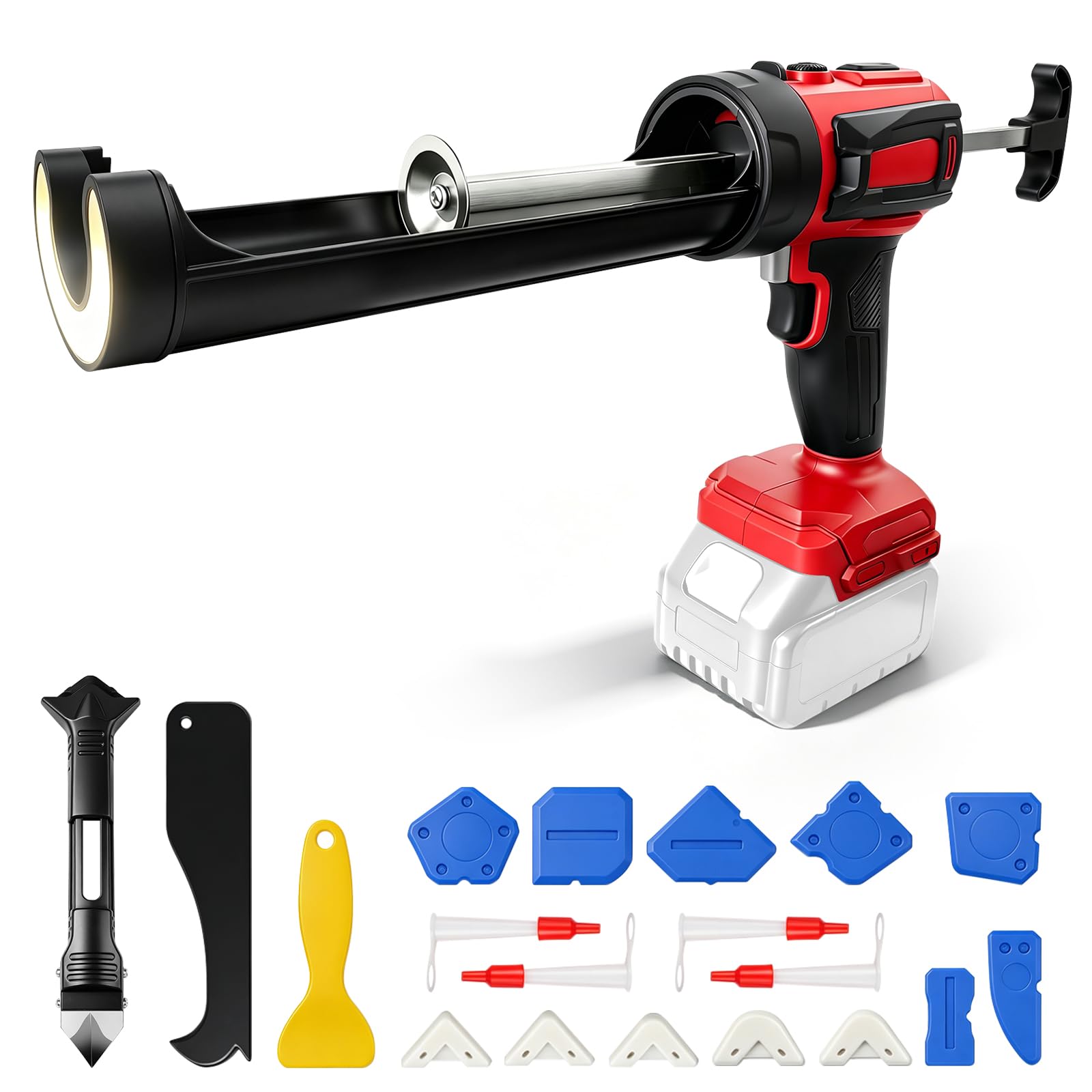 Pressa a cartuccia a batteria per Milwaukee 18 V, funzione anti-goccia e luce LED, regolazione della velocità a 4 livelli, ideale per piastrelle, sigillatura e ristrutturazione (senza batteria)