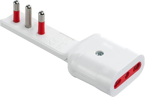 ROSI ADATTATORE ULTRAPIATTO SPINA 16A 2P+T/PRESA 10/16A 2P+T BIANCO SERIE EMILIA FLAT - 1