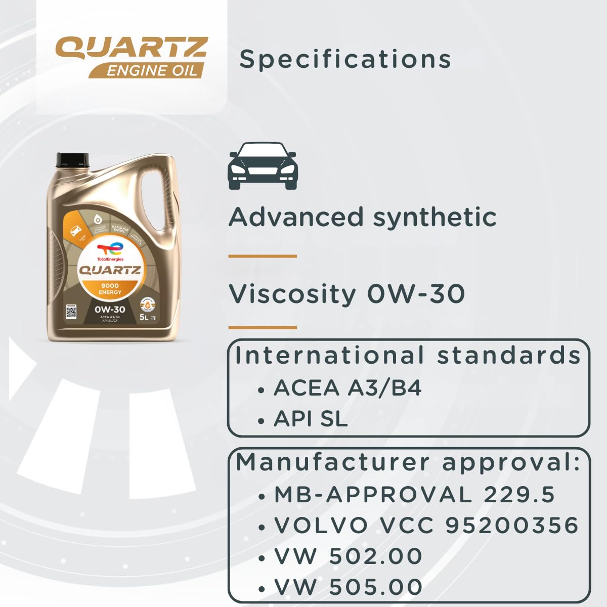 Total 0W-30 Quartz 9000 Energy - 5 Liter 0W30 Motoröl