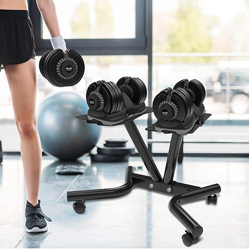 Miniatura 6 de Ativafit Soporte ajustable para mancuernas con esfera de fitness con cinturón ajustable para gimnasio en casa