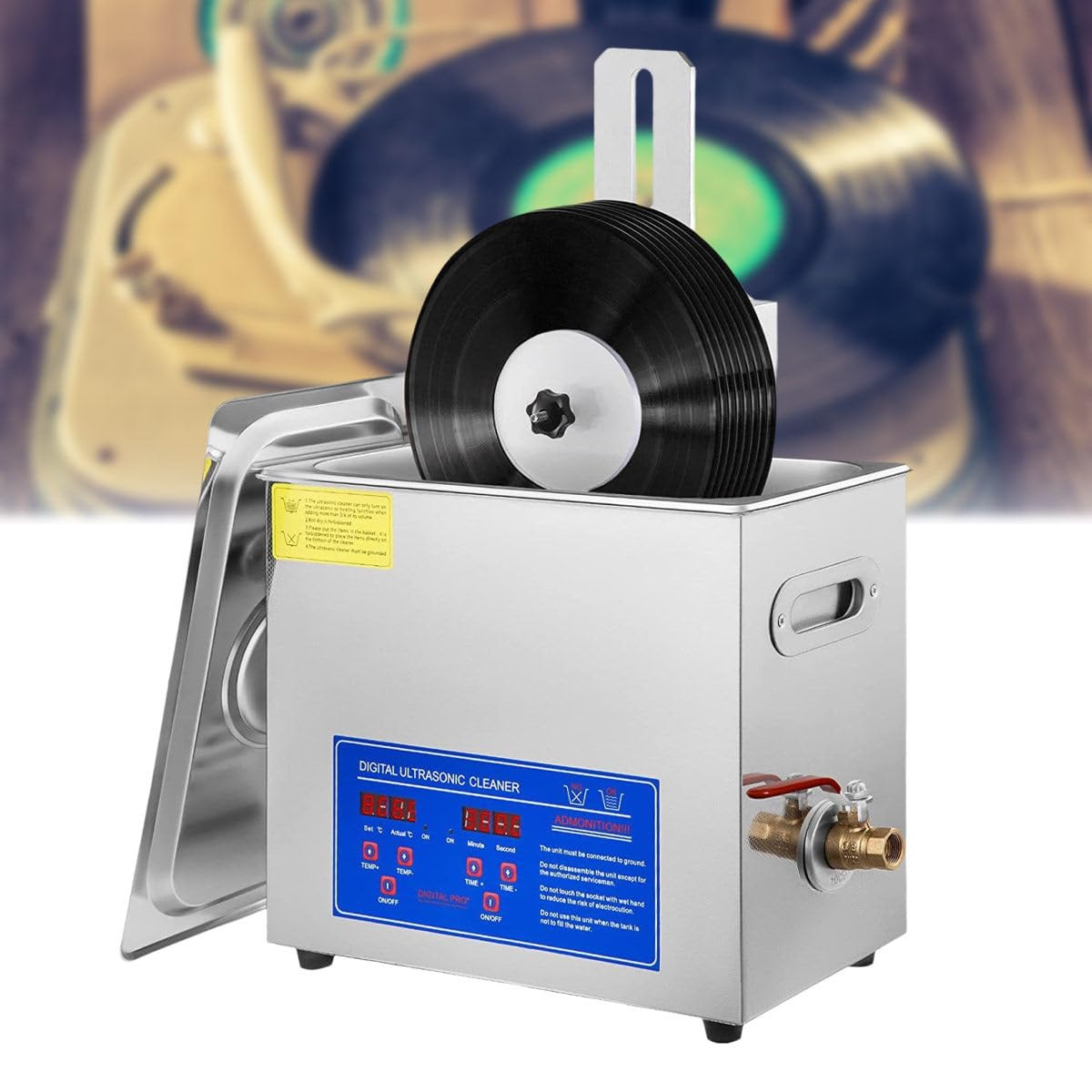 Macchina per Pulizia di Dischi in Vinile Ad Ultrasuoni, Pulitore di Dischi in Vinile Ad Ultrasuoni, Pulizia di Disco in Vinile Ad Ultrasuoni, 40 Khz, velocità di Rotazione 720°/Min, Durevole