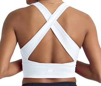 POPSUGAR Sports Bras for Women - Y Back, High Neck, Strappy & Long Line Padded Racerback Bra Workout Yoga Top Racer Back Bra